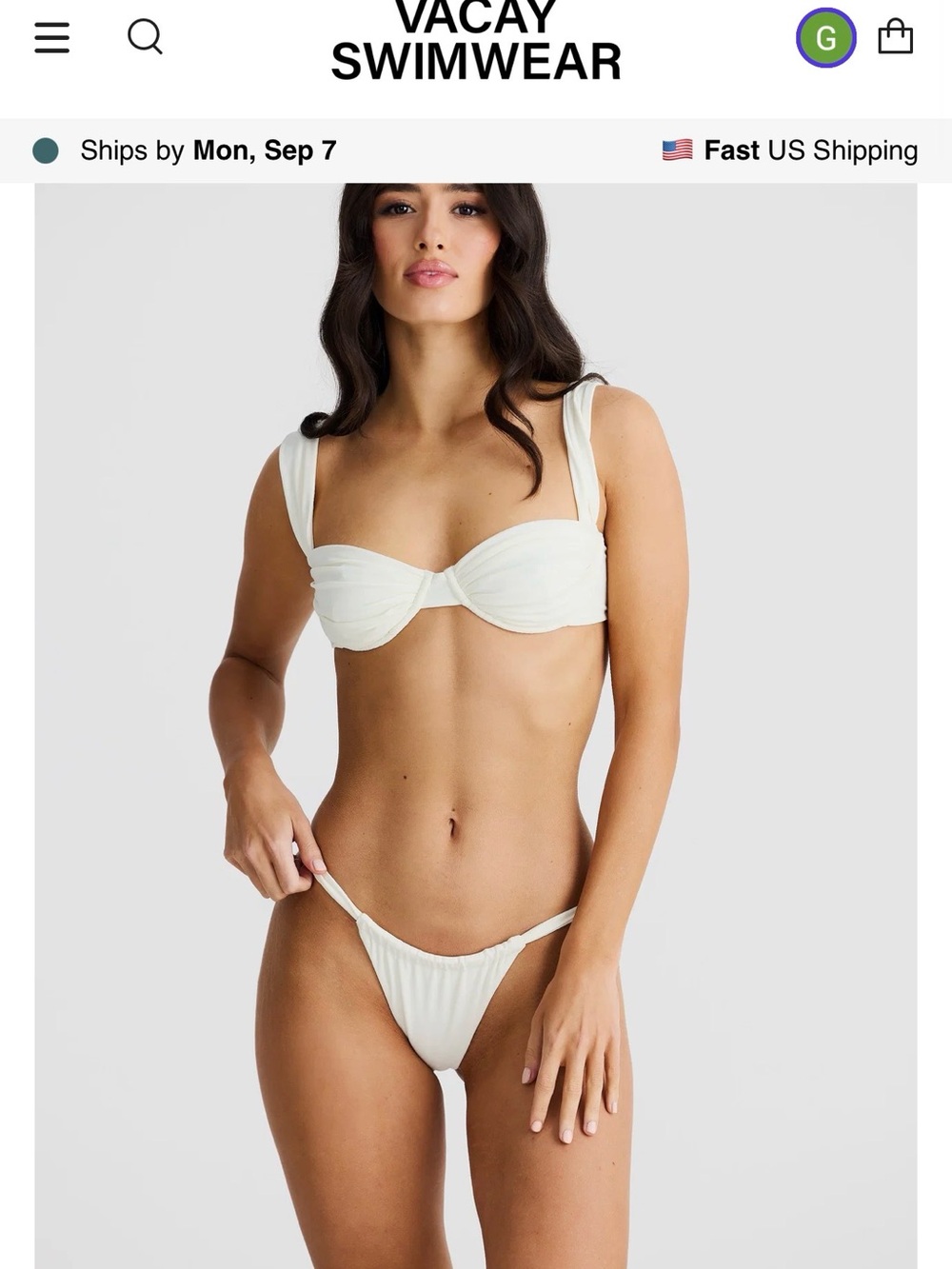 Vacay Swimwear Rhodes Top & Bottom Small - BRAND NEW